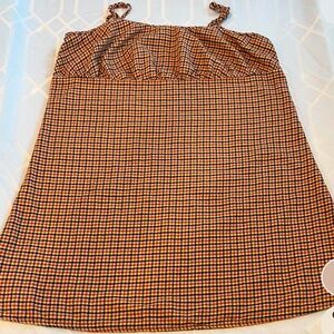 Wild Fable Women Woven Slip Dress Size Medium Brownish Plaid Checkered Retro